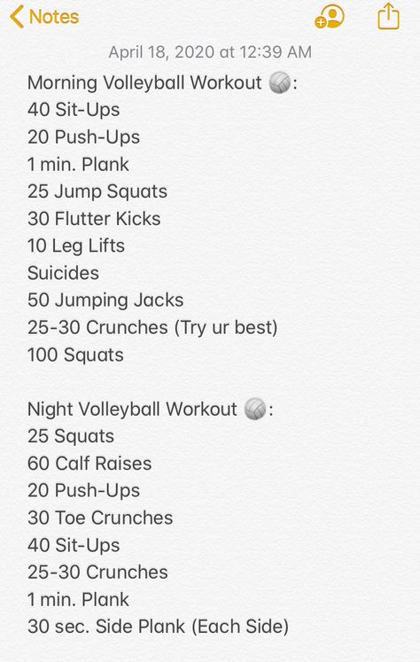 Volleyball Tournament Morning Routine, Hitter Workouts Volleyball, Summer Volleyball Workouts, How To Stand Out At Volleyball Tryouts, Preppy Workout Routine, Good Volleyball Workouts, Volleyball Exercises At Home, Volleyball Checklist, Volleyball Workouts At Gym