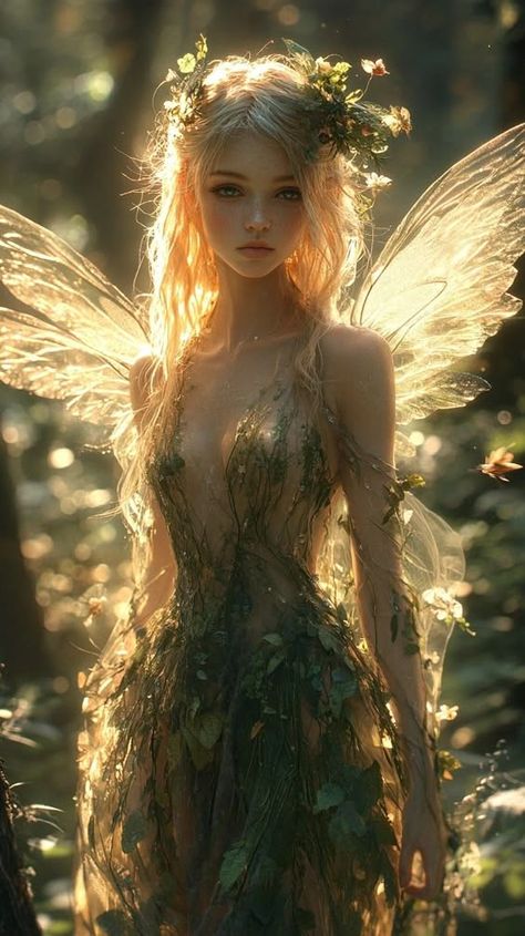 ♔ Fées ♔ Fairies Fairy Realistic, Mythical Fashion, Nature Fairy, Ethereal Fairy, Light Fairy, Frida Art, Pixies Fairies, Fairy Dragon, Fairytale Fantasies