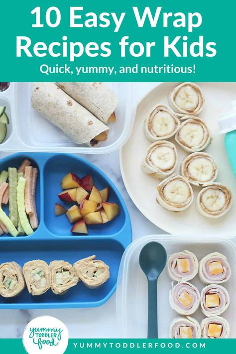 10 Easy Wraps for Kids Easy Wraps For Lunch Kids, Toddler Wraps Lunch, Wraps For Kids Lunch, Kids Wraps Lunch, Easy Healthy Lunches For Kids, Cold Lunches For Kids, Easy Ideas For Lunch, Easy Lunch Wraps, Wrap Ideas For Kids