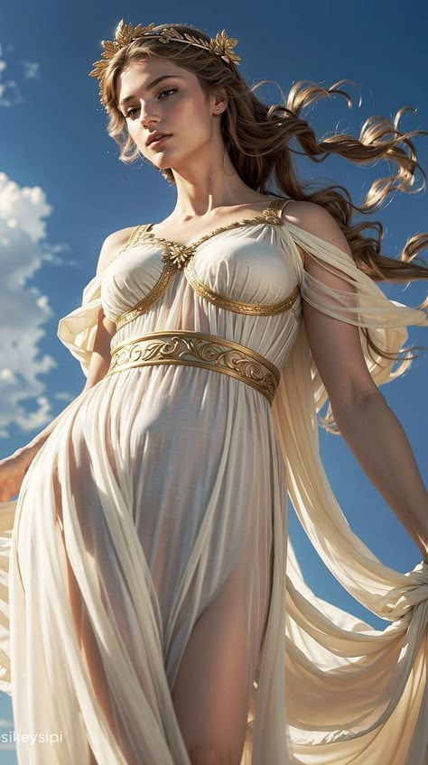 Aphrodite Goddess Aesthetic, Aphrodite Mythology, Poses Goddess, Greek Goddess Photoshoot, Greek Dress, Art Blending, Greek Beauty, Greek Women, Ancient Greek Gods