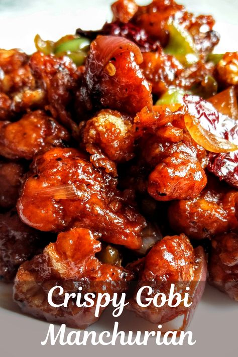 A recipe of crispy gobi manchurian dry. It is an Indo chinese recipe. Great as a starter or goes well as a side for chines thai food. Lasooni Gobi Recipe, Gobi Recipe, Cauliflower Indian Recipes, Gobi 65 Recipe, Gobi Manchurian Photography, Cauliflower Manchurian Dry, Veggie Manchurian Recipe, Gobi Manchurian Recipe, Gobi Manchurian Recipe Gravy