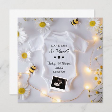 Digital Bee Pregnancy Announcement Bee Pregnancy Announcement, Baby Announcement Summer, Pregnancy Announcement First Baby, Pregnancy Announcement Social Media, Cute Bees, Digital Baby Announcement, Announcement Onesie, Pregnancy Announcement Onesie, Pregnancy Announcement Cards