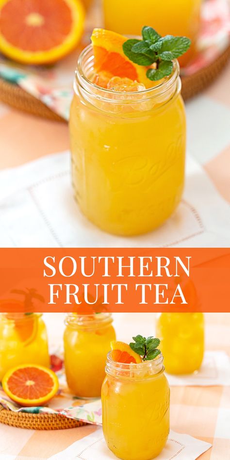 Tea Punch Recipe, Easy Iced Tea, Iced Tea Punch, Flavored Tea Recipes, Fruit Tea Recipes, Tea Punch, Iced Tea Recipes Homemade, Sweet Tea Recipes, Iced Drinks Recipes