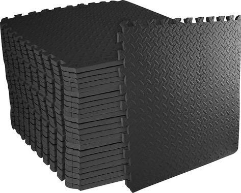 NEXT Gym Flooring 96ft Black N2002 - Best Buy Gym Floor Mat, Home Gym Flooring, Gym Room At Home, Interlocking Tile, Puzzle Mat, Foam Flooring, Kettlebell Training, Gym Mats, Exercise Mat