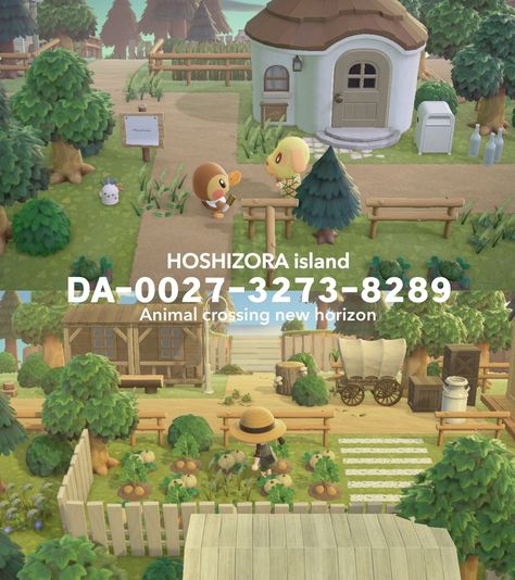 Cottagecore Animal Crossing, Dream Address, Animal Crossing New Horizon, Farm Town, Dream Code, Animal Crossing Wild World, Deco Nature, New Animal Crossing, Entrance Design