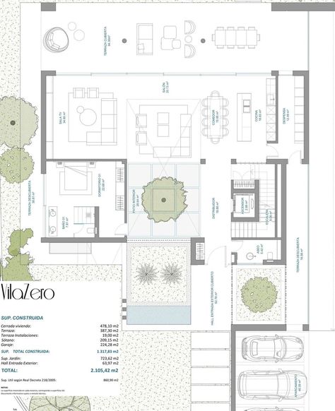 Floor Plan 150 Sqm, Hotel House Design, Small Modern Villa Design, Luxury Villa Plan, Layout Villa, Modern Villa Plan, Spanish Style Homes Plans, Modern Spanish Villa, Drawing House Plans