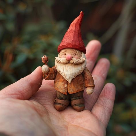 My Images Whittled Gnome, Santa Wood Carving, Wood Carved Animals, Wood Carving Christmas, Wooden Gnomes, Wooden Spoon Carving, Santa Carving, Dremel Carving, Wood Carving For Beginners