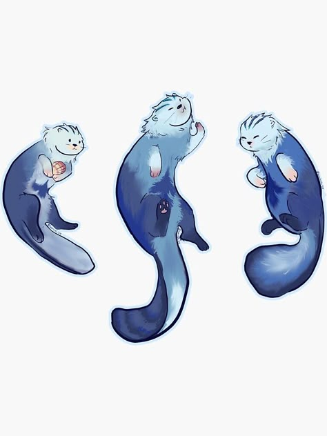 "Blue Fontaine Otters, Genshin Impact" Sticker for Sale by Uveriablu Neuvilette Otter, Genshin Otter Fontaine, Genshin Otter, Otter Drawing, Otter Cute, Genshin Stickers, Otter Art, Otters Cute, Samsung Tab