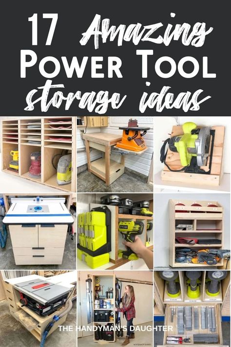 Tool Storage Ideas, Power Tool Organizer, Power Tool Storage, Garage Tool Storage, Tool Storage Diy, Garage Organize, Diy Garage Storage, Workshop Organization, Garage Storage Organization