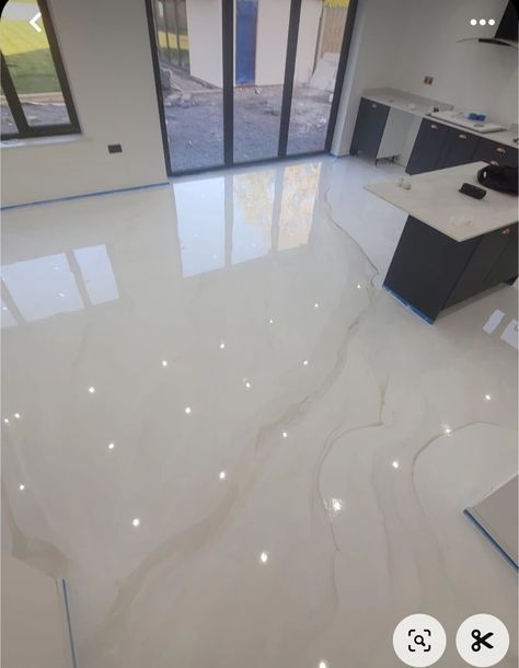 Epoxy Floor Marble Look, Concrete Marble Flooring, Marbled Epoxy Floors, Epoxy Floor Salon, Epoxy Salon Floor, Epoxy Floor Laundry Room, Epoxy House Flooring, White Marble Epoxy Floor, Epoxy Interior Floor