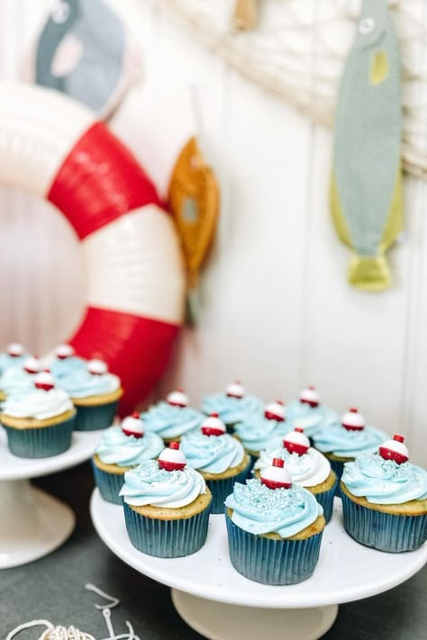 A FABULOUS Fishing Party Fishy Birthday Party, Fly Fishing Party Ideas, First Birthday Ofishally One, O Fish Ally 3 Birthday, Fisherman Themed Birthday Party, Oh Fishally One Birthday Cupcakes, 1st Birthday Fishing Theme Food, O Fish Ally Four Birthday, Fishing Party Cupcakes