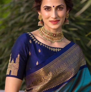 30 Latest Pattu Saree Blouse Designs and Patterns: (2020 Images) Shilpa Reddy, Latest Saree Blouse, Keep Me Stylish, Latest Silk Sarees, Elegant Sarees, Boat Neck Blouse Design, Blouse Designs Catalogue, Pattu Saree Blouse Designs, Simple Work