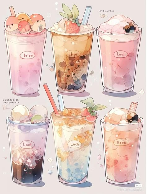 Types Of Drinks, 귀여운 음식 그림, Digital Art Inspiration, Foodie Art, Food Artwork, Food Illustration Art, Cute Food Drawings, Food Drawings, Cute Food Art