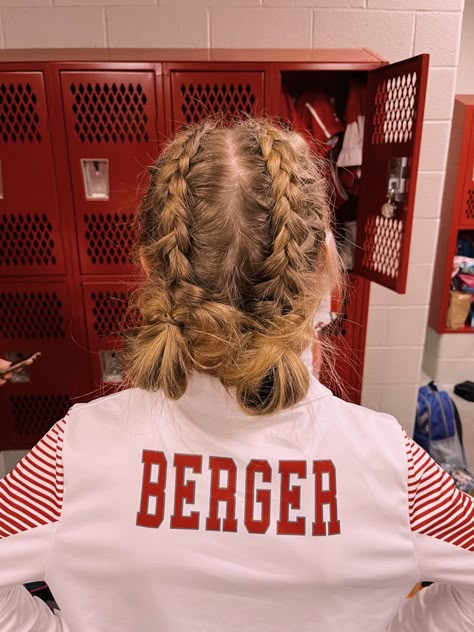 Lax Hair, Gameday Hair, Game Day Hairstyles, Tennis Hairstyles, Football Hairstyles, Tennis Hair, Basketball Hair, Track Hair, Cute Volleyball Hairstyles