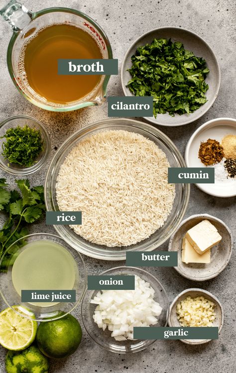 Better than Chipotle's Cilantro Lime Rice. It's so easy to make and pairs perfectly with Mexican and Asian food and is great in burritos! #cilantrorice #easyrice #chipotlerice #jasminerice Cilantro Garlic Rice, White Cilantro Lime Rice, Like Cilantro Rice, Cilantro Lime Basmati Rice, Mexican Cilantro Lime Rice, Homemade Cilantro Lime Rice, Best Cilantro Lime Rice Recipe, Peruvian Cilantro Rice, Chipotle Cilantro Lime Rice Recipe