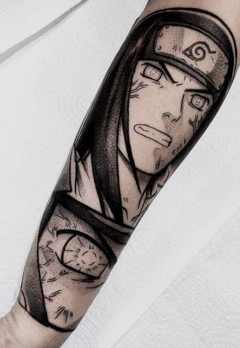 Neji Tattoo, Portrait Tattoo Ideas, Portrait Tattoo Design, Tattoo For My Son, Naruto Tattoos, Tattoo Ideas For Females, Cool Tattoo Ideas, Birthdate Tattoo, Portrait Tattoos