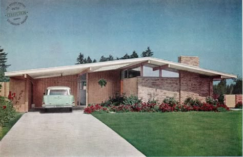 1950s House Exterior, 1950 House Exterior, 60s House Exterior, Retro House Exterior, 70s Home Exterior, Gable Carport, 70s House Exterior, 1950 House, Retro Beach House