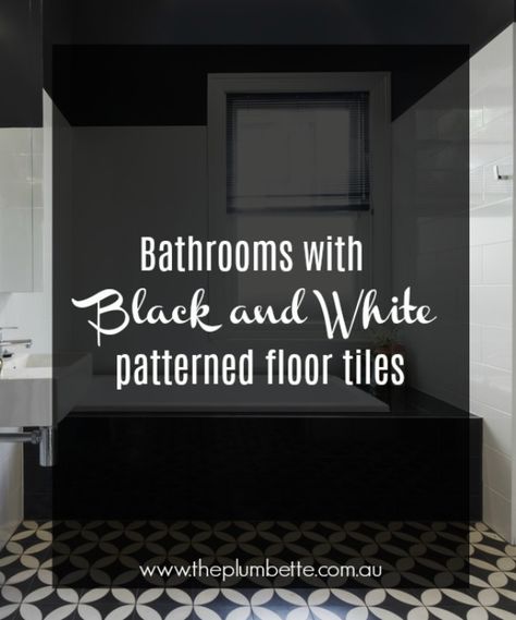 Bathrooms with Black and White Patterned Floor Tiles Black And White Floor With Wallpaper, Black And White Vinyl Flooring Bathroom, Bathrooms With Black And White Floors, Black And White Pattern Tile Bathroom, Bathroom With Black And White Tile Floor, Black And White Bathroom Floor Tile, Black And White Tile Texture, Black And White Flooring Pattern, Black And White Floor Tile Bathroom