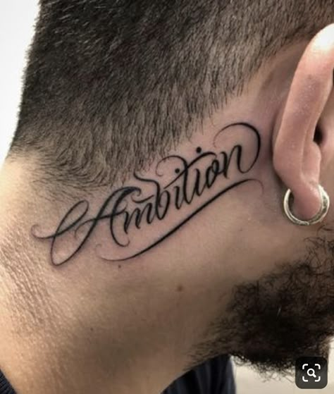 Name Tattoos On Neck, Tato Nama, Font Tato, Tato Flash, Best Neck Tattoos, Small Neck Tattoos, Side Neck Tattoo, Tattoos Love, Back Of Neck Tattoo