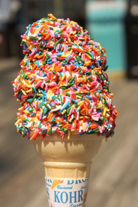 sprinkles = happiness I Scream For Ice Cream, Tasty Foods, Ice Cream Cones, All I Ever Wanted, Rainbow Sprinkles, An Ice Cream, Soft Serve, Ice Cream Shop, Frozen Treats