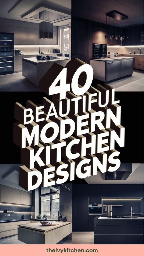 Modern kitchen designs with sleek, minimalist aesthetics and dark color palettes. Modern Classic Kitchen Design Luxury, Elegant Kitchen Design Modern, Kitchen Ideas Elegant, Latest Kitchen Designs Modern, High End Kitchen Design, Ivy Kitchen, Luxury Houses Kitchen, Modern Kitchen Layout, Modern Luxury Kitchen Design