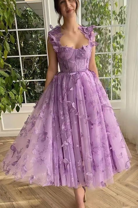 Dresses For Formal Events, Tea Length Prom Dress, Lace Beach Dress, Skirt Purple, Purple Midi Dress, Womens Wedding Dresses, Embroidered Maxi Dress, Split Maxi Dress, فستان سهرة