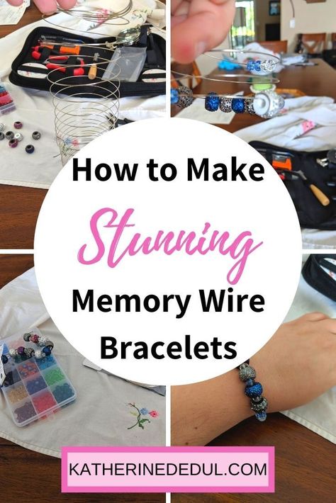 One of my favorite beginner bracelet projects is using memory wire. Check out this simple guide to making your next stunning, yet simple bracelet and get started today! Braclets Ideas Breaded, How To Make Memory Wire Bracelets Tutorials, Memory Wire Cuff Bracelet Diy, Making Memory Wire Bracelets, Memory Wire Bracelets Diy How To Make, Bracelet Wire Jewelry, Easy Diy Bracelets Beads, Memory Bracelets Diy, Bead Bracelet Ideas Color Combinations