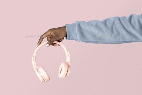 Pink Headphones, Beautiful Bouquet Of Flowers, Hand Holding, Bouquet Of Flowers, Black American, Beautiful Bouquet, Art Class, Holding Hands, Mockup