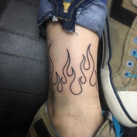 (not mine, found on google <3) Flame Tattoo, Tattoo Sites, Emo Tattoos, Ankle Tattoos For Women, Anklet Tattoos, Flame Tattoos, Fire Tattoo, Small Tattoos For Guys, Hand Tattoos For Guys