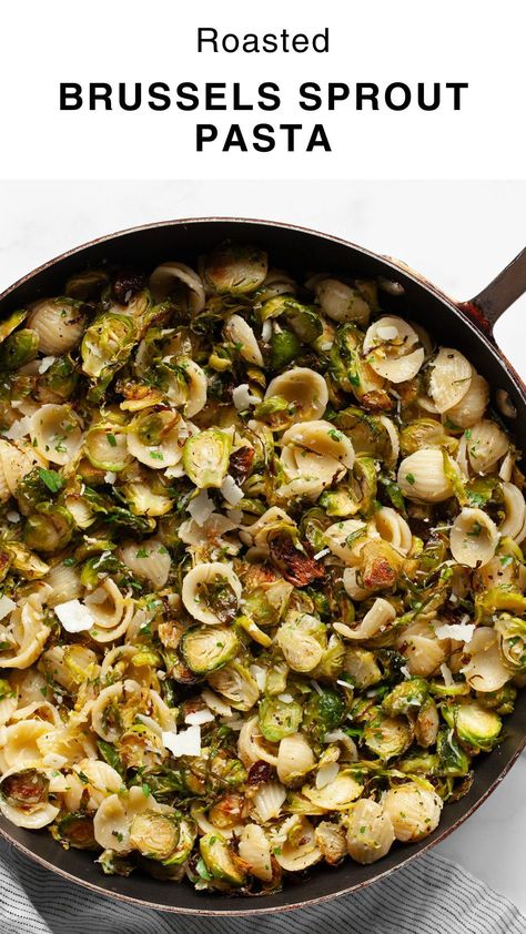 Brussel Sprout Pasta Salad, Recipes With Canned Tomatoes, Southern Veggies, Brussel Sprout Pasta, Burst Tomato, Pasta Mama, Autumn Pasta Recipes, Chickpea Spinach, Winter Pasta