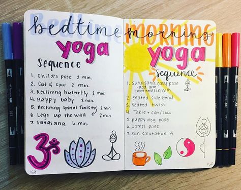 Yoga Bullet Journal, Yoga Journal Ideas, Yoga Journaling, Yoga Knowledge, Journal Workout, Dotted Journal, Diy Yoga, Period Care, Migraine Prevention