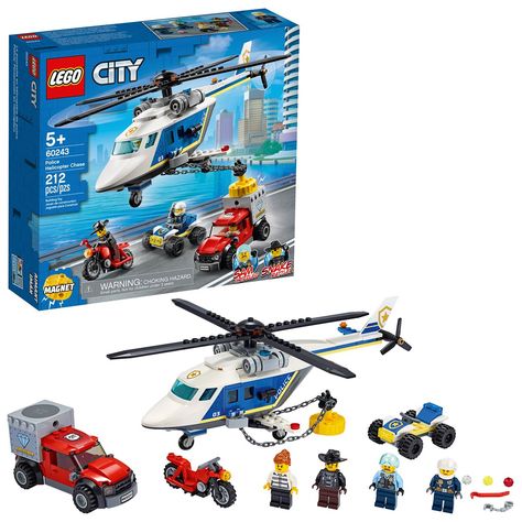 Buy LEGO 60243 City Police Helicopter Chase at Entertainment Earth. Mint Condition Guaranteed. FREE SHIPPING on eligible purchases. Shop now! #Affiliate, , #AD, #City, #LEGO, #Chase, #Helicopter, #Police Lego Town Ideas, Coolest Lego Sets, Lego Simpsons, Lego Baby, Police Toys, Police Helicopter, Lego Boat, Lego Building Sets, Lego City Police