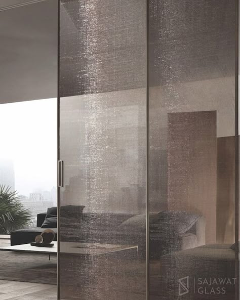 Mesh Closet Door, Mesh Glass Partition, Metal Mesh Glass Door, Fluted Glass Partition Office, Mesh Wardrobe Doors, Fabric Sandwiched Glass Wardrobe, Laminated Glass Design, Fabric Glass Door, Glass Sliding Partition Design