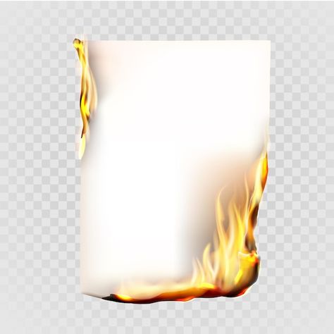 Paper burning in fire flame, realistic v... | Premium Vector #Freepik #vector #background #banner #frame #poster Paper On Fire Drawing, Burning Paper Photography, Burning Paper Drawing, Paper On Fire, Burned Paper, Happy Blessed Birthday, Editing Pngs, Burning Paper, Test Posters