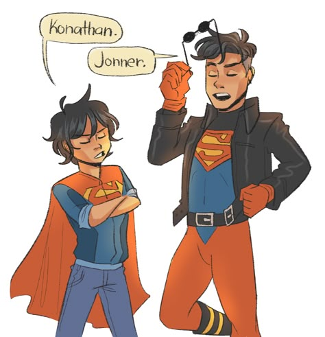 Connor And Jon Kent, Farm Names, Conner Kent, Jon Kent, Dc Fanart, Super Sons, Univers Dc, Super Family, Batman Funny