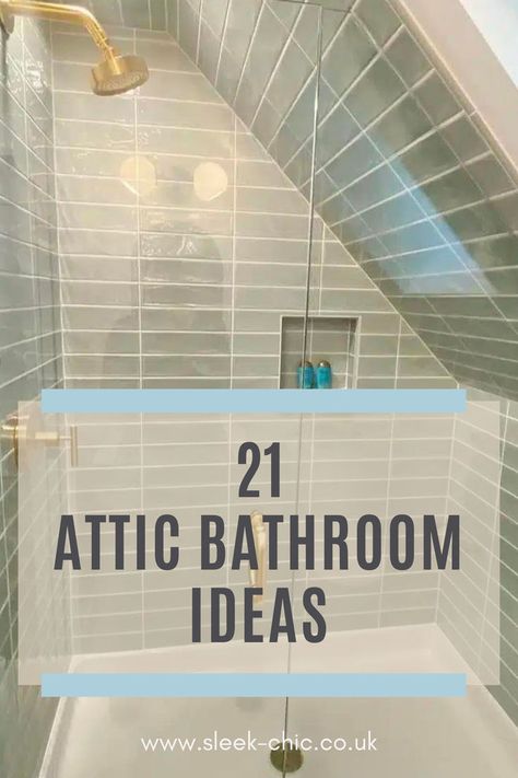 Unleash the potential of your attic space with our handpicked selection of 21 bathroom ideas that seamlessly blend style and functionality within sloped ceilings. Explore the versatility of these designs, from incorporating bold patterns to optimizing storage in unexpected nooks, creating a dynamic bathroom that reflects your unique taste. Click to unlock the secrets of reimagining small attic spaces into stylish and efficient retreats, making the most of every angle and corner. Small Attic Spaces, Loft Bathroom Ideas, Sloped Ceiling Bathroom, Sloped Ceiling Bedroom, Attic Shower, Attic Bathroom Ideas, Small Attic Room, Small Attic Bathroom, Small Space Bathroom Design