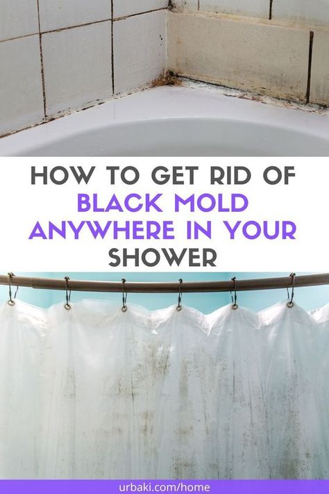 Do you have black mold in the showers? Before you panic about black mold over shower health risks, here's what you need to know about it and how to remove black mold from showers: Bath Dough, Shower Mortar, Behind Tile. And showers on walls and ceilings, on shower curtains, and even on shower drains. This is apparently a very common problem! Shower Mold Cleaner, Black Mold In Shower, Cleaning Shower Mold, Get Rid Of Black Mold, Remove Mold From Shower, Clean Black Mold, Bathroom Mold Remover, Cleaning Shower Tiles, Remove Black Mold