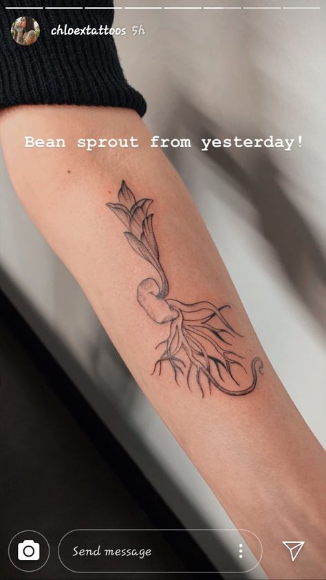 Bean Sprout Tattoo, Sprout Tattoo, Bean Tattoo, Bean Sprout, Bean Sprouts, My Tattoos, Tattoo Styles, Tattoo Inspo, Tattoos And Piercings