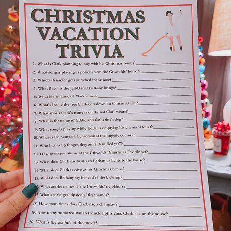 Christmas Vacation Trivia National Lampoon's Christmas Game Griswold Christmas Party Christmas Printable Game Holiday Party Game - Etsy Christmas Vacation Trivia, Christmas Vacation Party Ideas, Burger Names, Griswold Christmas Party, National Lampoon Christmas, Bowling Night, Christmas Vacation Party, Holiday Party Game, Lampoons Christmas Vacation