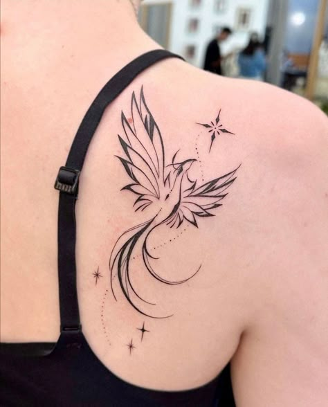 Phoenix Back Tattoo, Tato Phoenix, Phoenix Tattoo Feminine, Small Phoenix Tattoos, Phoenix Tattoos, Phoenix Tattoo Design, Classy Tattoos, Phoenix Tattoo, Spine Tattoos