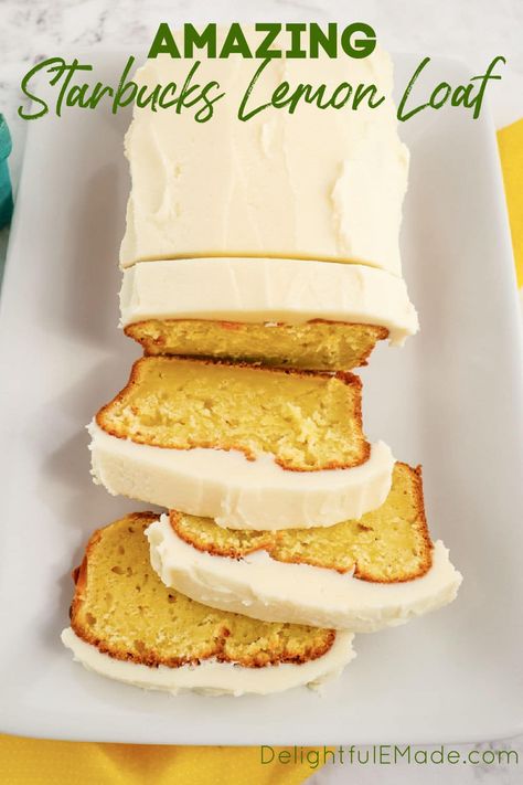 Copycat Starbucks Lemon Loaf Recipe | AMAZING Healthy Lemon Loaf! Starbucks Lemon Loaf Box Cake, Healthy Lemon Cake Recipe, Healthy Lemon Loaf, Lemon Loaf Healthy, Starbucks Lemon Loaf Recipe, Healthy Lemon Cake, Copycat Starbucks Lemon Loaf, Jello Cake Recipes, Carrot Cake Recipe Healthy