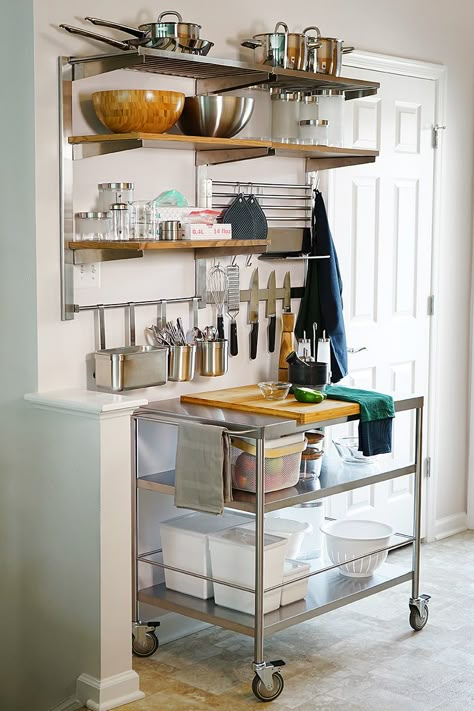 Ikea Kungsfors, Ikea Home Tour, Ikea Kitchen Storage, Kitchen Storage Cart, Bakery Kitchen, Ikea Kitchen Cabinets, Smitten Kitchen, Diy Kitchen Storage, Ikea Home