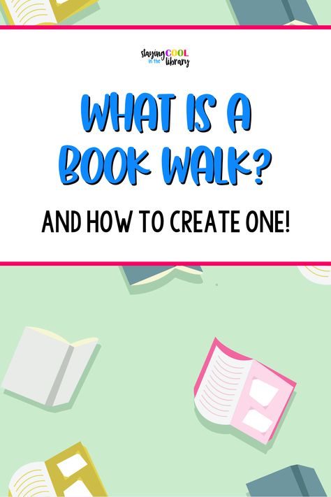 Story Walk Book Ideas, One Book One School Ideas, Library For Kindergarten, Creative Library Ideas, Story Walks For Kids, Crafts Using Books, One School One Book Elementary Ideas, Library Fundraising Ideas, Book Walk Ideas