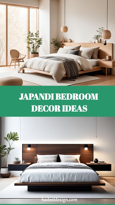 Experience the harmonious blend of Zen and Nordic aesthetics with Japandi bedroom decor. This fusion of Japanese minimalism and Scandinavian simplicity creates a serene, stylish retreat. Embrace natural materials, neutral tones, and clean lines to transform your bedroom into a tranquil, clutter-free haven. Scandi Inspired Bedroom, Bedroom Ideas Japandi, Bedroom Male, Minimalist Bed Frame, Japandi Bedroom, Bedroom Nordic, Japandi Decor, Minimalist Bed, Cozy Hygge