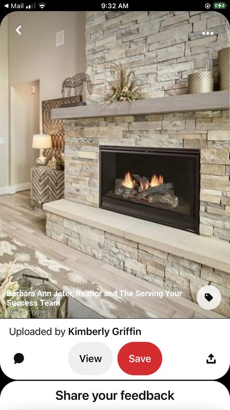 Gas Stone Fireplaces, Stone Fireplace With Stone Mantle, Living Room Wall Decor Ideas With Tv Fire Places, Stone Wood Fireplace, Stack Stone Fireplace With Mantel, Traditional Stone Fireplace, Fireplace Wall Ideas Stone, Stone Fireplace Ideas Living Rooms, Stacked Stone Fireplace With Mantel