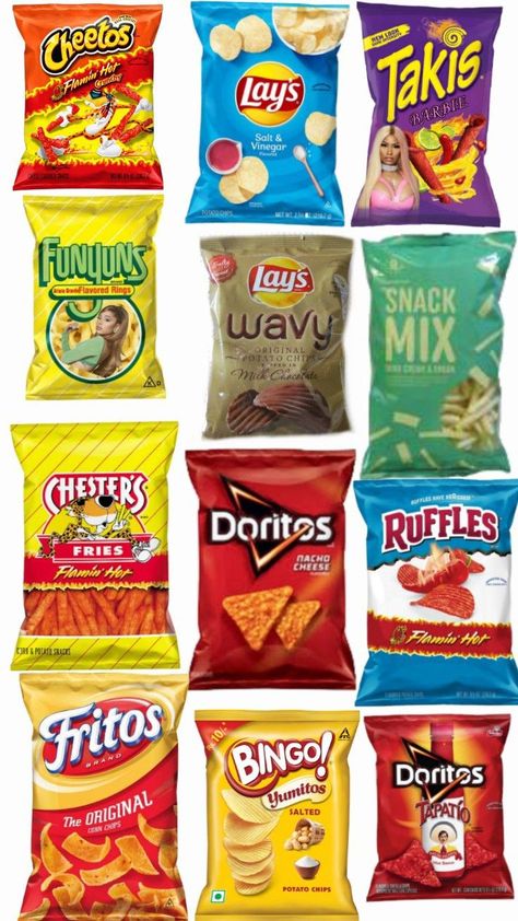 Spicy Chips and Some Not Spicy Chips Spicy Chips, Homemade Squishies, Chips Bags, Lays Chips, American Snacks, Hot Cheese, Paper Squishy, Hot Chip, Food Cute