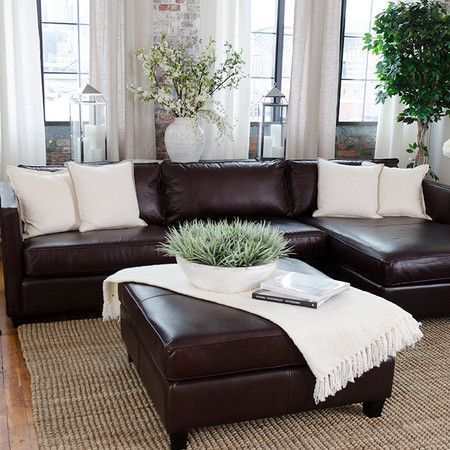 Relaxed Living Room Decor, Dark Leather Couch, Brown Leather Couches, Dark Couch, Dark Brown Couch Living Room, Couch White, Brown Leather Furniture, Leather Couches Living Room, Relaxing Living Room