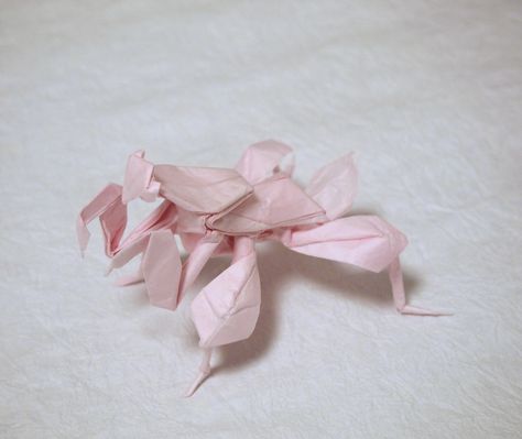 Orchid Praying Mantis | by Lonely-Shiba Orchid Praying Mantis, Origami Orchid, Building Sculpture, Origami Insects, Origami Flower Bouquet, Diorama Kids, Orchid Mantis, Elegant Decorations, Creative Origami