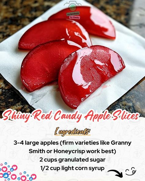 Candy Apple Wedges, Diy Candy Apple Slices, Red Candy Apple Slices, Candy Apple Slices On A Stick, Candy Apples Slices, Candy Apple Slices Recipe, Candy Apple Slices, Red Candy Apples, Candied Apples Slices