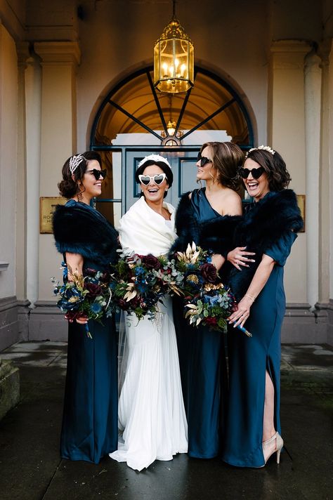 Blue Bridesmaid Dresses Winter, Winter Wedding Bridesmaid Dresses, Bridesmaid Dresses Winter Wedding, Christmas Bridesmaid Dresses, Bridesmaid Dresses Winter, Navy Winter Wedding, Winter Wedding Bridesmaids, Navy Blue Bridesmaid, Blue Winter Wedding